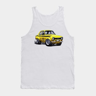 cartoon Ford Escort MK1 yellow Tank Top